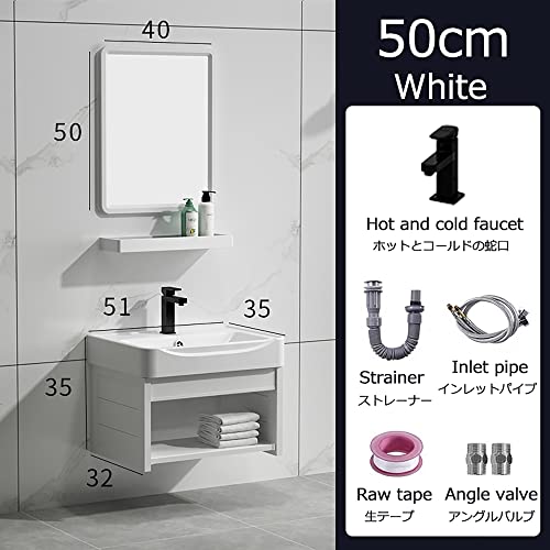 Combo de lavabo de baño con espejo de diseño elegante y funcional 2