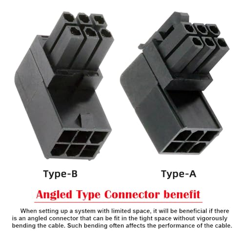 Adaptador de conector ATX 6Pin macho a hembra ángulo 90° x2 miniatura 2