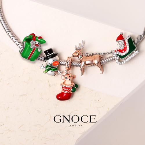 Image of GNOCE Christmas Charm Silver Plated & Sterling Silver Bracelet Gift