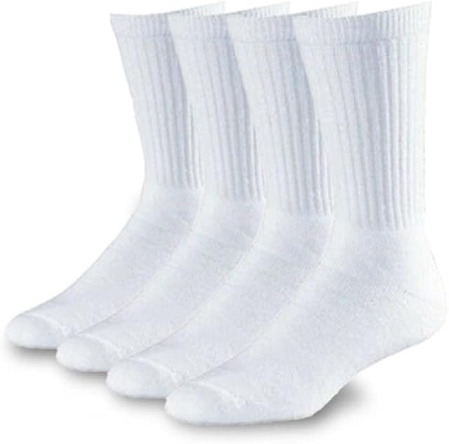 ThreadTrade 10 Pairs Men's Heavy Duty full cushioned Crew Socks Workout Training Hiking Walking Athletic Sports Socks for Men and Women Cotton Rich 6-11