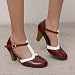 Imagen de Mary Jane Mujeres Bride T Cuero PU Dos Tonos Brogue Bombas Punta Redonda Tacón Bloque Mediados Alto Vestido Vintage Zapatos Retro Elegantes Mary Jane Two Tone Classic Y Retro Oxford Wingtip 1920s