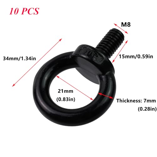 Image of Antrader M8 Lifting Eye Bolts,10Pcs Stainless Steel Machinery Shoulder Lifting Eye Bolt