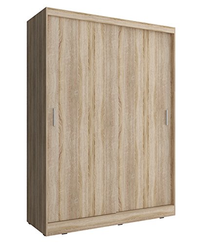 MEUBLO Armoire, Penderie avec 2 Portes coulissantes (L x H x P): 130x200x62 Kuba A1 (Sonoma, 130 cm) Cover