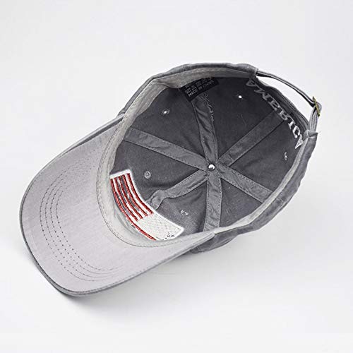 Mealah Men's American-Flag Baseball-Cap Embroidery - Washed Adjustable Usa Dad Hat For Women Grey #TOP1