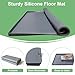 YLNJT 27x27 Inch Silicone Washing Machine Drain Pan - Waterproof Leak Protection Mat, Anti-Vibration Floor Protector for Washers & Dryers, Grey