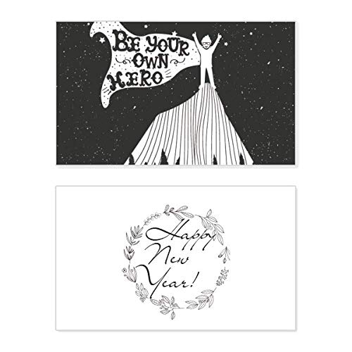 Tarjeta conmemorativa de Año Nuevo con diseño minimalista Be Your Own en blanco y negro