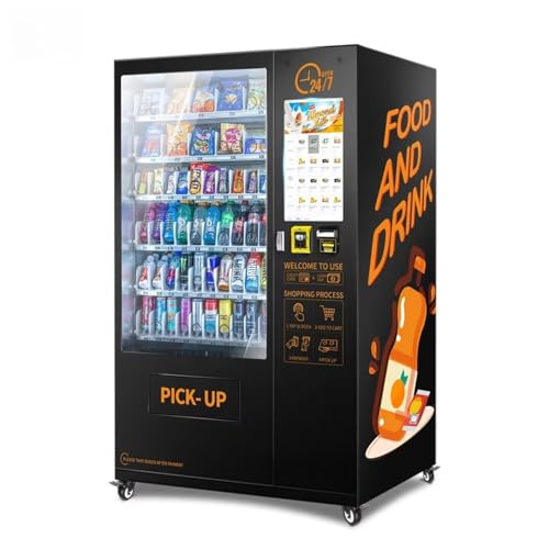 Snack Vending Machine, Beverage Vending Machine, Large Capacity Self Service Design with Touchscreen Payment and Remote Management, Suitable for Office Buildings, Shopping Malls, Schools