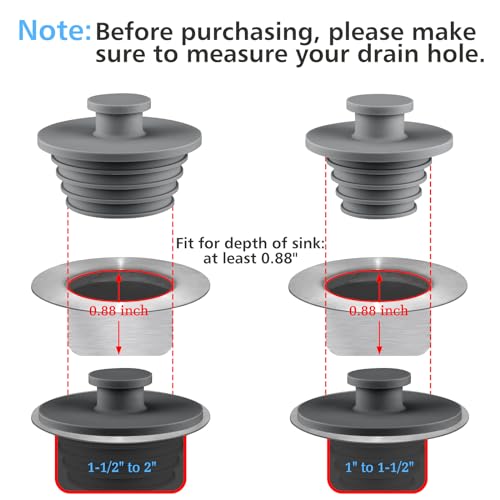 image for Aluvor Bathtub Stopper 2pcs Sink Stopper Tub Plug Bathroom Shower Drai