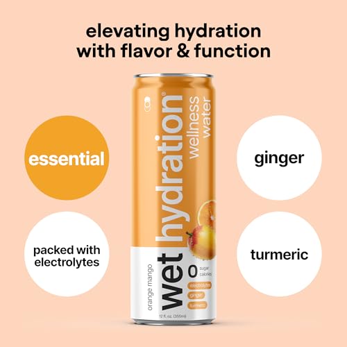 Image of Wet Hydration, Zero Calorie, Functional Wellness Water - 4 Flavors Variety Pack (12 Ounce Cans, Pack of 12) - Flavored Water, Hydration Drink, No Sugar, No Artificial Ingredients, Zero Calories (Packaging May Vary)