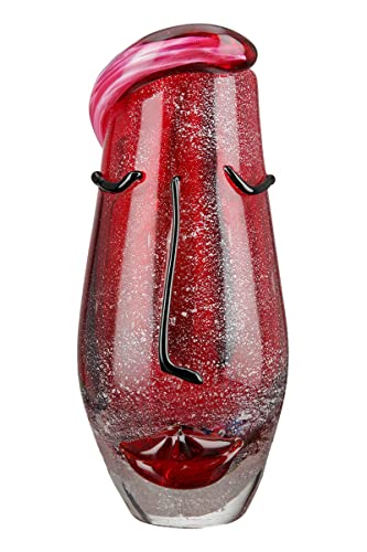 GILDE GlasArt 39871 Grand Vase Design en Verre Rouge
