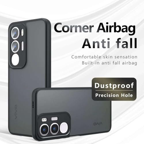 Image of Case Compatible with Vivo Y29 5G | Matte Frosted Transparent Hybrid PC + TPU Airbag Shockproof Back Cover | Anti-Yellowing Slim Fit Protective Case - Clear