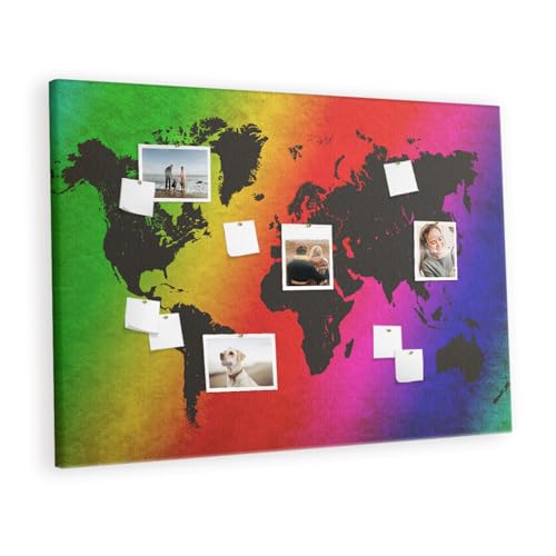 Planche en liège horizontale 140x100 tableau mural carte du monde pour bureau