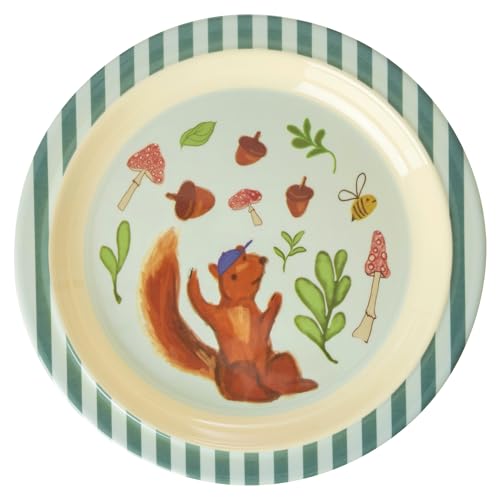 Rice Melamin Kinderteller Teller blau Happy Forest Print