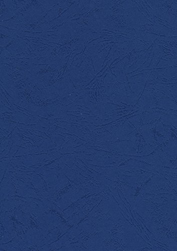 Pavo - Tapa para encuadernación (tamaño DIN A4, 250 g/m², 100 unidades), diseño de piel, color azul oscuro