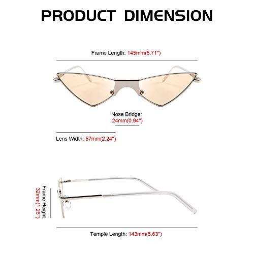 FEISEDY Small Cat Eye Sunglasses Women PUNK Party Metal ROCK Candy Color Glasses B27214