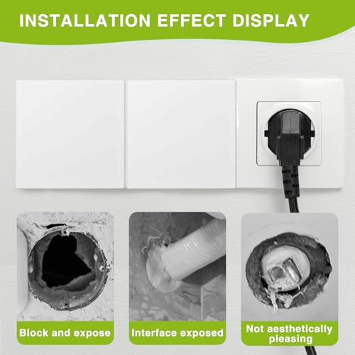 Landrain 2 Stück Lichtschalter Blindabdeckung Unterputzdose, Blinddeckel Steckdose 8,6 X 8,6 Cm(Weiß)