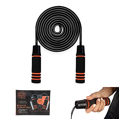 Phoenix Fitness RY916 Gewichtetes Springseil - 2 x 200 g Gewichte Springseil - Seil für Fettverbrennung, Fettabbau & Konditionierung, M, Grau Phoenix Fitness RY916 Gewichtetes Springseil - 2 x 200 g Gewichte Springseil - Seil für Fettverbrennung, Fettabbau & Konditionierung, M, Grau