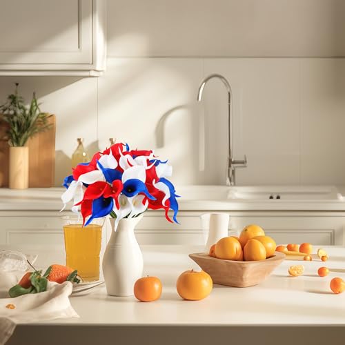 Image of SITUMEIZI 24 Pcs 4th of July Flowers Artificial Calla Lily