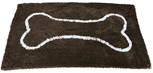 Soggy Doggy Doormat with Bone Design Wet Dog Mat for Muddy Paws and Drying, Dark Chocolate/Oatmeal Bone, X-Large, 450
