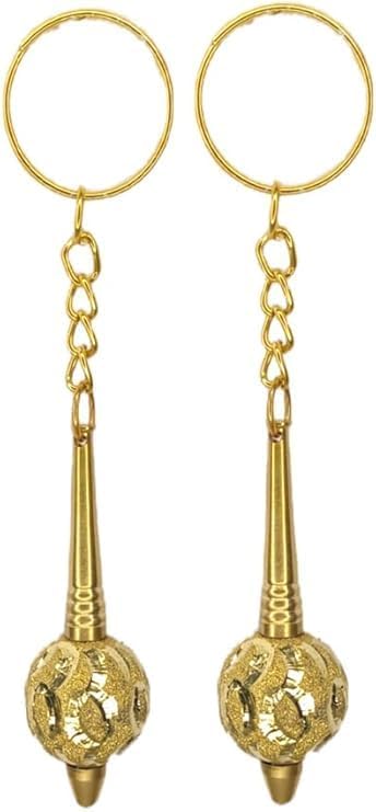 Hanuman Gada Keychain and Pendant, Golden, Medium Size, Pack of 2