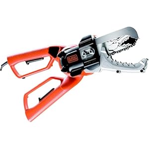 Black+Decker Elektro-Astschere Alligator (550W, 10 cm Schwertlänge, Sicherheits-Zweihandgriff, Klemmbackensystem) GK1000