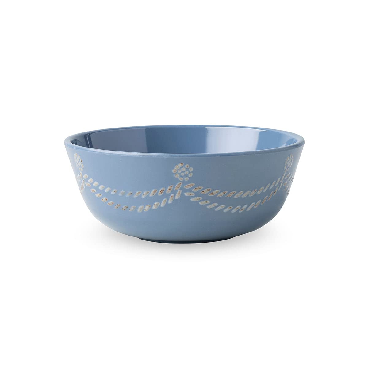 Juliska - Berry & Thread Melamine Cereal Bowl - Chambray Blue Serving Bowl 6 in, Melamine Bowl - Unbreakable, White Melamine, Embossed Serving Bowl