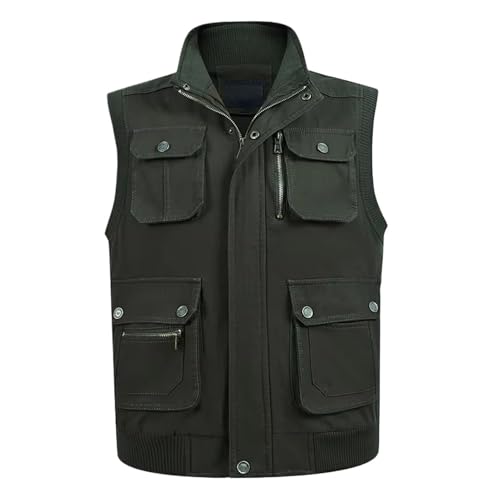 Chaleco delgado con múltiples bolsillos para hombre chaqueta sin mangas transpirable