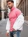 IVOVFANZY Mens Turtleneck Long Sleeve Casual Slim Fit Basic Tops Lightweight Pullover Underwear T-Shirt(Neon Pink, M)