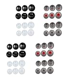 Paket: 48 Stück Ohrstöpsel Ersatz, 16 x Groß, 16 x Mittel, 16 x Klein, 4 Farbe: Schwarz, Grau und Rot, transparent, Grau. Jede Farbe 16 Stück.