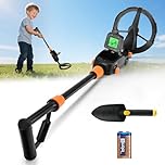 Kids Metal Detector, IP68 Waterproof & Lightweight Metal Detectors with LCD & Sound Indication High Sensitivity Metal Detector for Kids,Beginners Gold Detector with Shovel and Rake