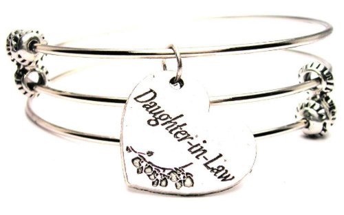 ChubbyChicoCharms Daughter-in-Law Expandable Triple Wire Adjustable Bracelet Made in The USA