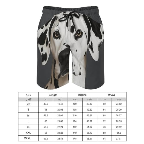 Mens Shorts Dalmatian Men Swim Trunks Quick-Dry Beach Shorts with Drawstring Pocket Bathing Suit2