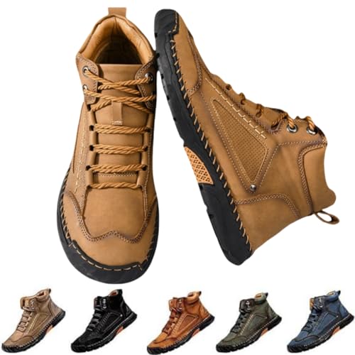 Sawbehind Mens Boots - Sawbehind Men's Comfortable Handmade Leather Boots,2025 New Waterproof,Arch Support,Spacious Toe Box