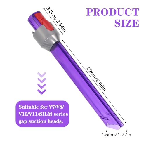 Fugendüse für Dyson V7 V8 V10 V11 V15 LED, LED Schmale Schlitzdüse Kompatibel, Schmale Schlitzdüse, Saugspaltkopf Ersatz, Light Pipe Slim Schlitz Düse