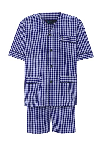 El Búho Nocturno - Pyjama Court Judo Homme Popeline Carreaux Bleu 100% Coton Taille 9 (5XL) Cover
