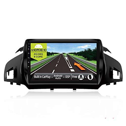 JOYX Android 10 Autoradio Compatibile con Ford Kuga (2013-2018) - [4G+64G] - [Built-in DSP Carplay Android Auto] - LED Camera Canbus GRATUITI - BT5.0 DAB Volante 4G WiFi 360-Camera - 9 Pollici 2 Din