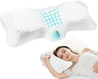 Vpoofree Cervical Memory Foam Pillow for Neck Pain Shoulder Pain Pillow Side Sleepers Sleeping Pillow for Back Pain Orthopedic Support Pillow with Washable Pillowcase(Memory Foam Pillow for White)