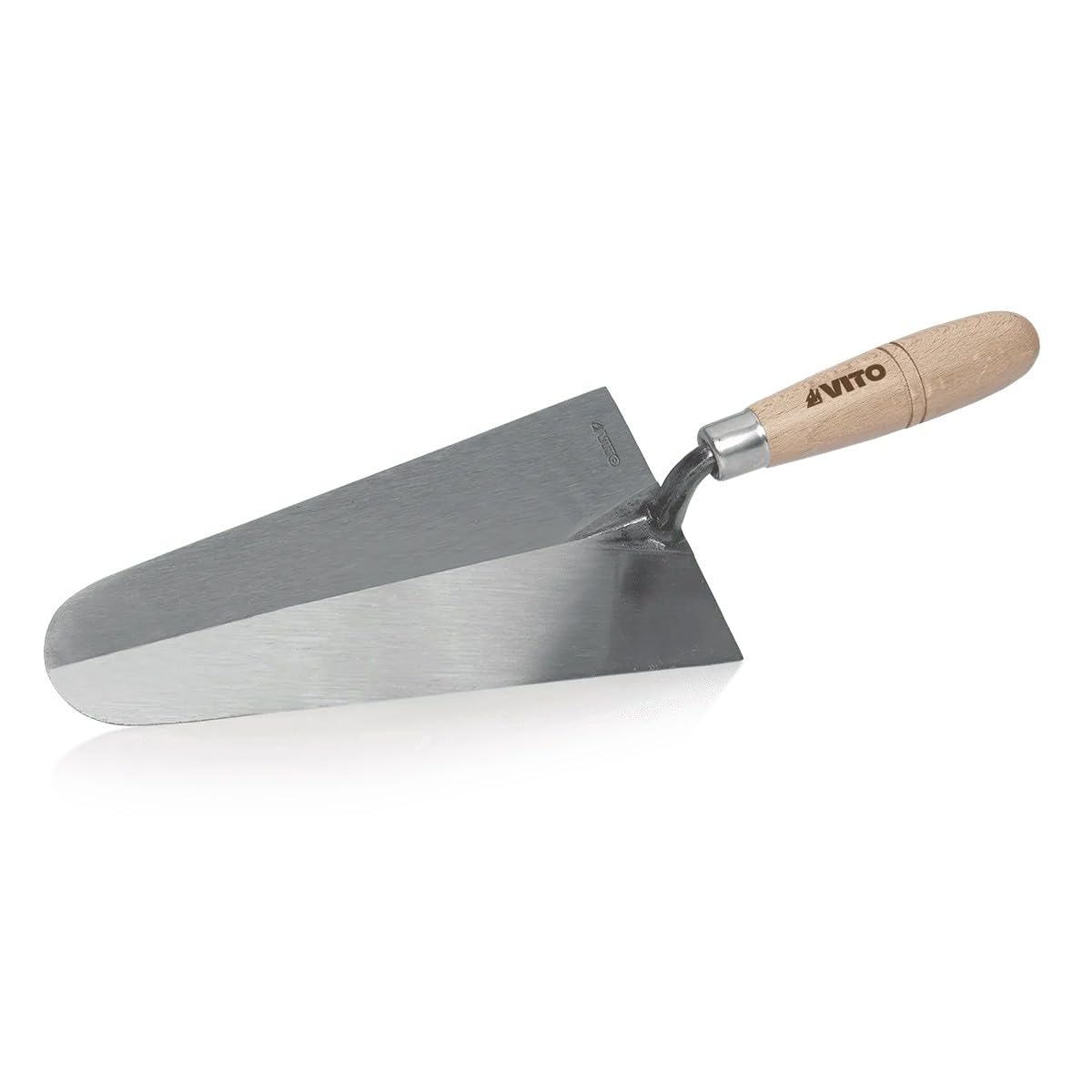 VITO - Truelle de maçon Portugaise forgée Ronde 220mm Acier trempé Manche en bois