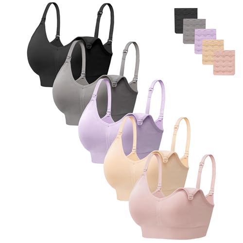 HBselect Maternity Nursing Bras 5 Pack