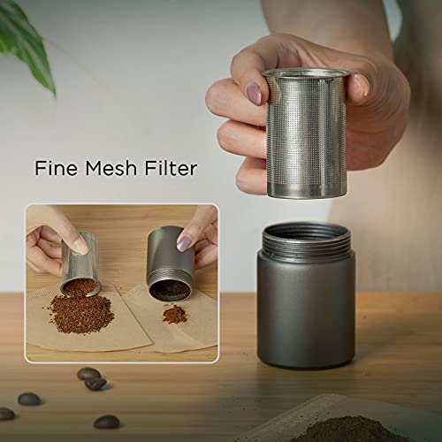 STARESSO D6 Manuelle Kaffeemühle Edelstahl,mit Kaffeefilter,Kapazität 20g,Einstellbar Espressomühle ,Handkaffeemühle – Bild 7