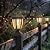 Icerona Solar Post Cap Lights, 2 Pack Outdoor Solar Post Light for 4x4 Wooden Posts, Waterproof Solar Lamp with Glass Shade for Deck Fence Patio Post Decor, Black