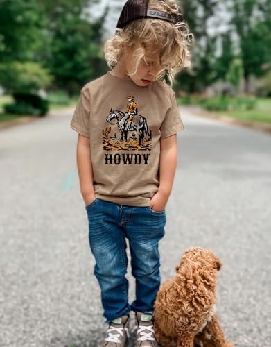 Toddler Baby Boys Western T-Shirt Rodeo Howdy Graphic Shirt Kids Cowboy Outfits Summer Country Crewneck Tee Top3