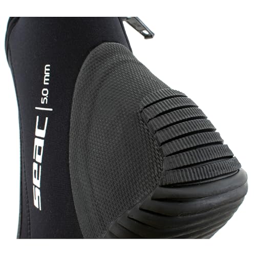 SEAC Regular 5 mm Premium Neopren-Nassanzug Stiefel mit rutschfreier Sohle und Seitenreißverschluss
