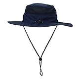 EONPOW Windproof Fishing Hats UPF50+ UV Protection Sun Hat Outdoor Bucket Mesh Hat 56-61cm Blue
