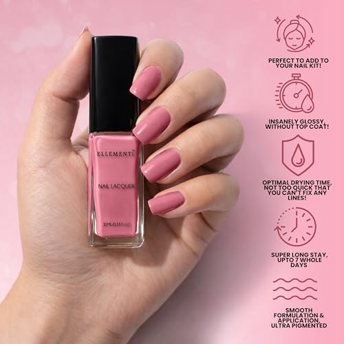 Image of MUTED BERRY Vegan Nail Polish Dusky Berry Color | Long Lasting Chip Resistant Formula | Quick Dry Glossy Finish | Non Toxic & Cruelty Free Nail Paint for Women | 10 ml