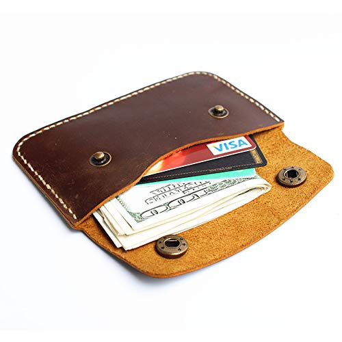 Premium Handmade Real Genuine Leather Purse Card Holder Wallet Card Case with Cover for men women2