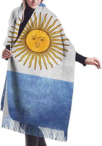 Hdadwy Argentinien Flagge Retro Damen Schal Große weiche seidige Pashmina Kaschmir Schal Wrap
