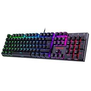 Redragon Mechanical Gaming Keyboard, Mechanical Keyboard with 105 Programmable Keys, Red Switches, Full Anti-ghosting RGB Ideal for Gaming, PC, Windows, Mac, Gamer, Office, Typists – UK Layout
