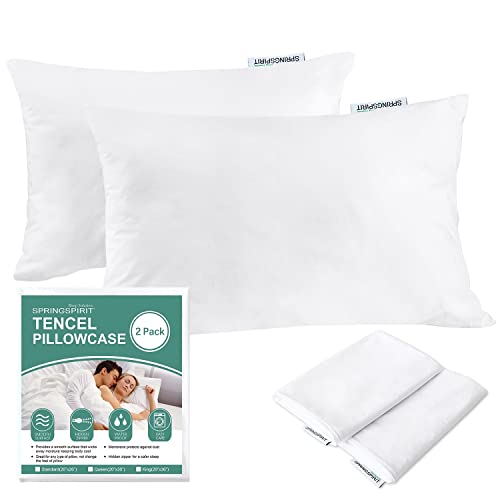 King Pillow Protector Waterproof Jersey Tencel Noiseless & Silk Soft Pillow Protector, Pillow Cover Encasement Hidden Zipper Fit King Size Pillows Set of 2 Pack Pillow Case White King Pillow Protector Waterproof Jersey Tencel Noiseless & Silk Soft Pillow Protector, Pillow Cover Encasement Hidden Zipper Fit King Size Pillows Set of 2 Pack Pillow Case White