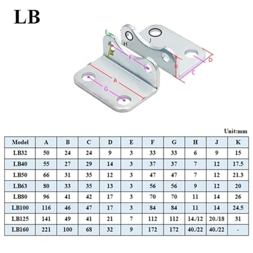 Accessoires pour vérin pneumatique à air comprimé SC32 type LB - 3